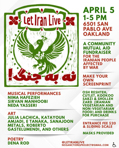 red & green text on a white background alongside a bird with its wings spread wide; wheelchair accessible icon; text duplicated in post