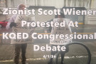 A protest was held against Zionist San Francisco State Senator Scott Wiener who is running for Nancy Pelosi's seat and was participating ...