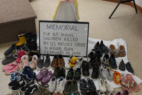 Exhibit about children killed by the U.S. in Iran