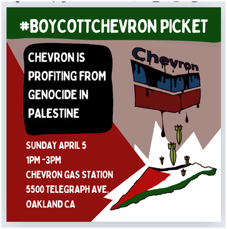 Chevron picket flyer - banned from Facebook