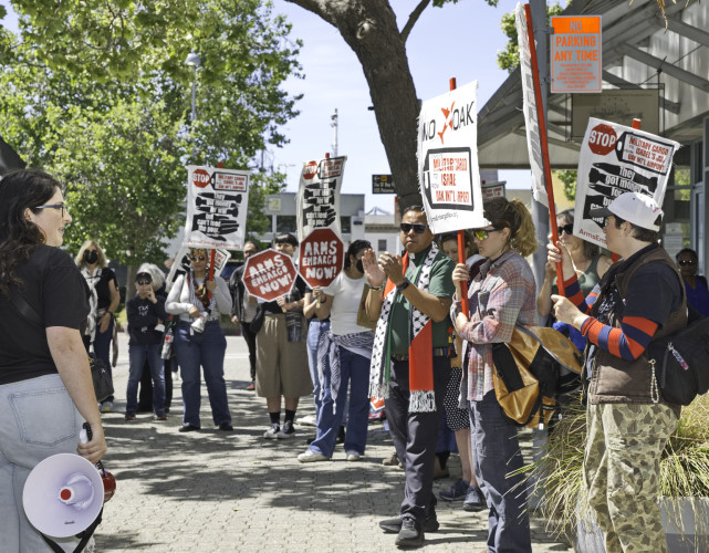 "Pack the Port" Commission protest uses public comments to demand embargo of arms feeding Israel's war crimes