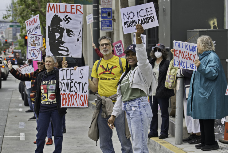 Protesting Trump's continual violation of rights, his concentration camps, the family separations, and his contempt for the Constitution
