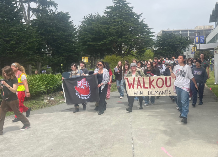 Students Walked Out At SFSU To Protest Cuts & AI Anthropic Deal