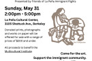 Pamphlet displaying the text above, with a line drawing of a family with a small child.