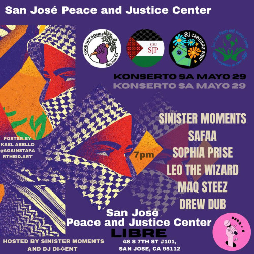 Free Show co-sponsored by SJSU Students for Justice in Palestine, San Jose Food Not Bombs, & San Jose Clothing Swap
