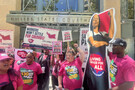 Rally In Front Of Federal Court House Where Musk Altman Trial Was Held