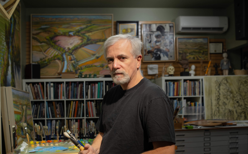 Deladier Almeida in His Studio