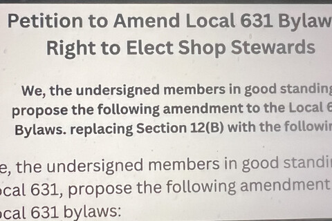 IBT 631 Resolution To Elect Stewards Threatened Officials