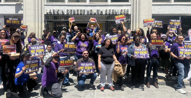 SEIU 1021 Members Rally At  Michael Baxter Larkin Street Youth Center and Clinic 