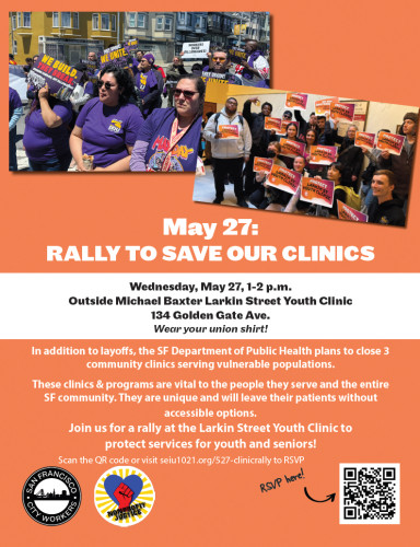 Rally To Stop Closure of Micael Baxter Larkin Street Youth Clinic