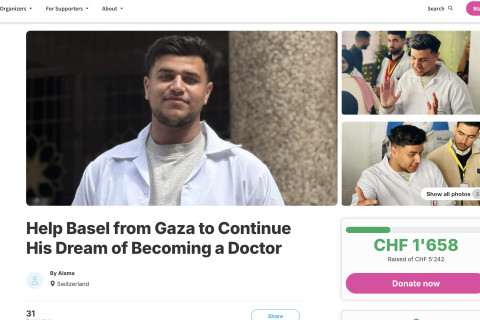 Screenshot of Chuffed Crowdfunding link