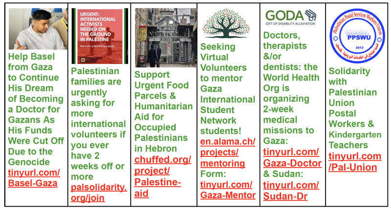 Snapshot of fundraisers and short descriptions with links
