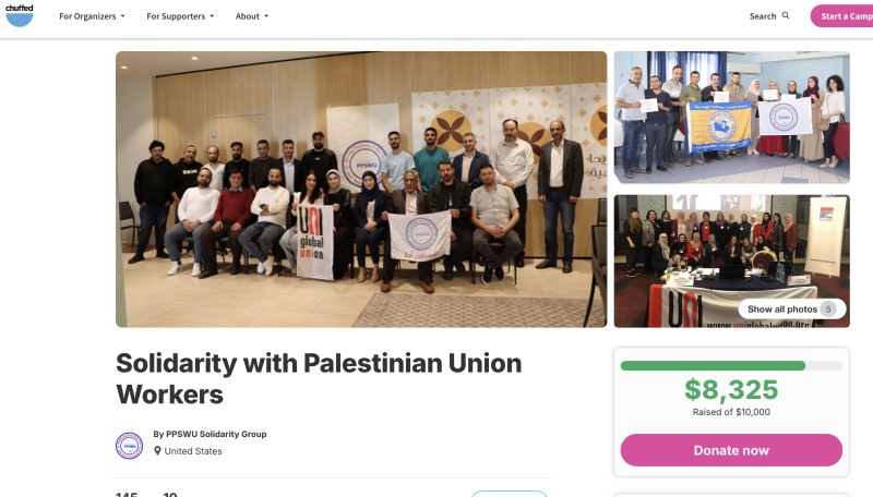 Screenshot of Chuffed crowdfunding link