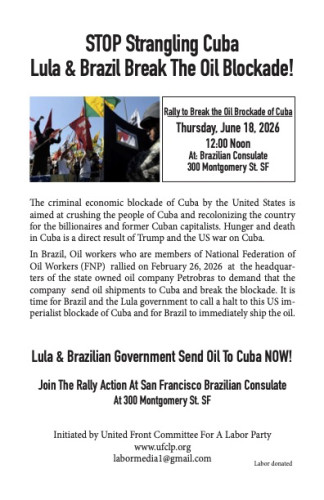 Stop Strangling Cuba-Brazil Lula Break The Blockade