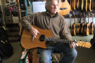 Fatdog, a.k.a. Fatty, owner of Subway Guitars, playing a handmade guitar of mine that I built.