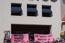 With Bay Area cities moving to ban retail sale of animals, advocates protested in San Mateo to bring attention to cruelty of the exotic p...