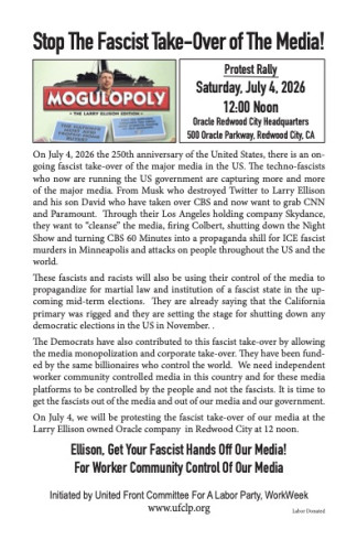 Stop Techno Fascist Larry Ellison's Media Take-over