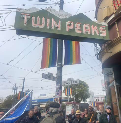 Labor Community Rally In Front Of Twins Peaks Bar To Commemorate the Fight Against Coors Beer