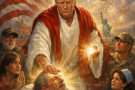 The fascist convicted felon President Donald J. Trump pissing off the Christians, while mocking Jesus Christ in the process.