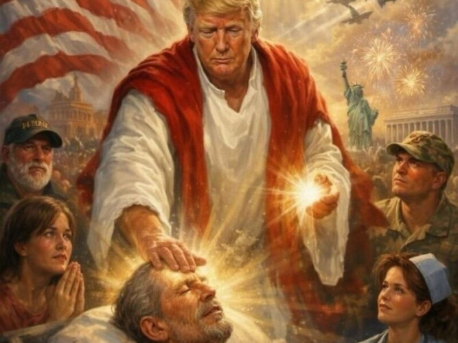 The fascist convicted felon President Donald J. Trump pissing off the Christians, while mocking Jesus Christ in the process.