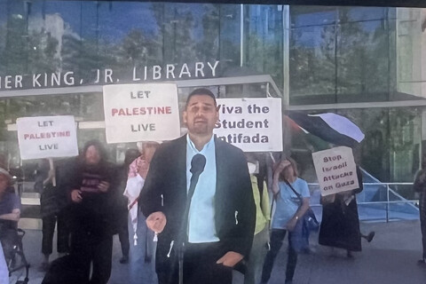 Amith Gupta, lead attorney with CAIR California speaking at press conference for SJSU professor Dr. Sang Kil