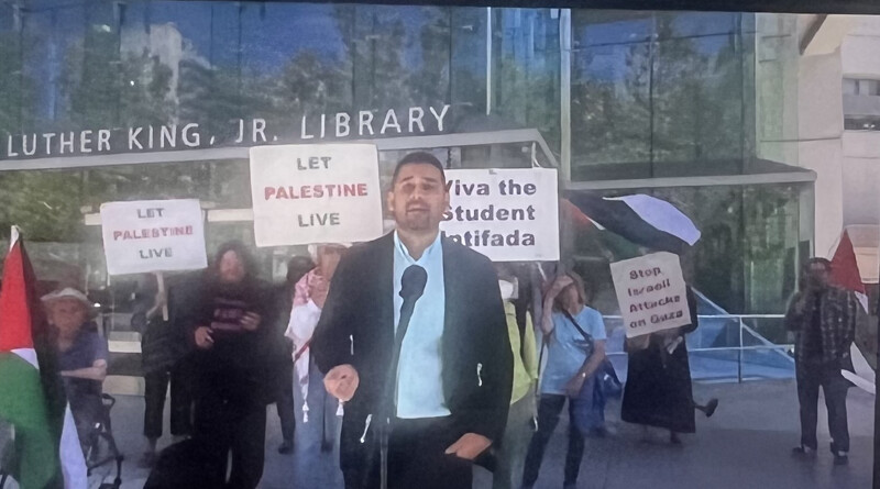 Amith Gupta, lead attorney with CAIR California speaking at press conference for SJSU professor Dr. Sang Kil
