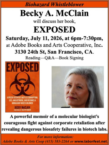 Pfize Molecular Biologist & Biohazard Whistleblower To Speak In San Francisco
