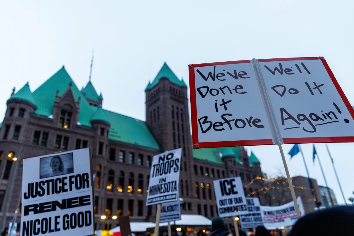 Placard At March in Minneapolis Against Murders & ICE Gestapo Agents