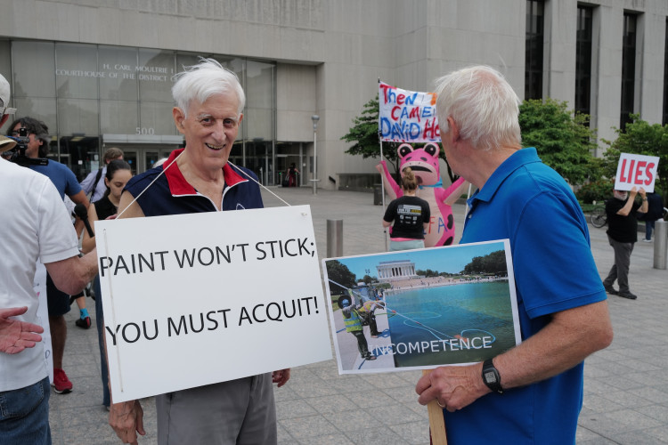 “Free Davey” supporters chanted and picketed outside the Superior Court of the District of Columbia this morning, where indicted former O...