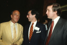 Photo of Donald Trump with magazine editor Edward Kosner, center, and Roy Cohn, a Trump mentor and lawyer whose clients included bosses o...