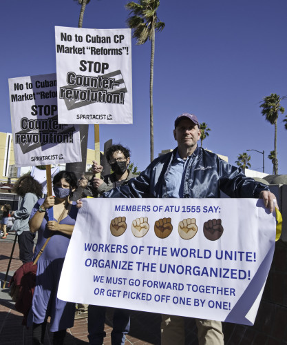 Spartacists in Mission street protest against aggression threats by Trump regime