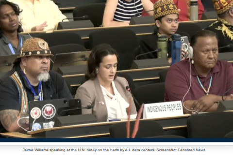Indigenous Peoples countered the United Nations position on A.I. and described how artificial intelligence data centers are poisoning the...