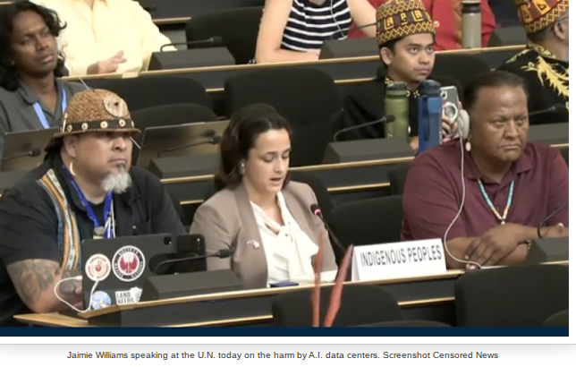 Indigenous Peoples countered the United Nations position on A.I. and described how artificial intelligence data centers are poisoning the...