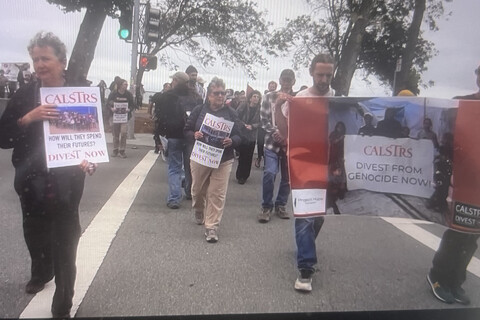California teachers from throughout the state rallied and spoke out at the meeting of the board of directors of CalSTIRS to demand that i...