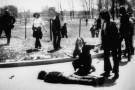 Kent State Massacre: Mary Ann Vecchio kneeling over the body of Jeffrey Miller minutes after he was fatally shot by the Ohio National Gua...