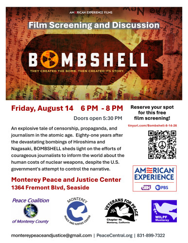 Bombshell: Film screening and discussion August 14, 2026, 6-8 pm