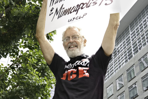 Protest at “asset” manager building draws an equal number of police
