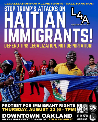 Haitians protest carrying Haitian flags