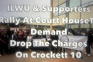 Supporters of the Crockett 10 who were arrested at the C&amp;H Crockett picket line on July 21, 2026 rallied at the Richmond Superior Cou...