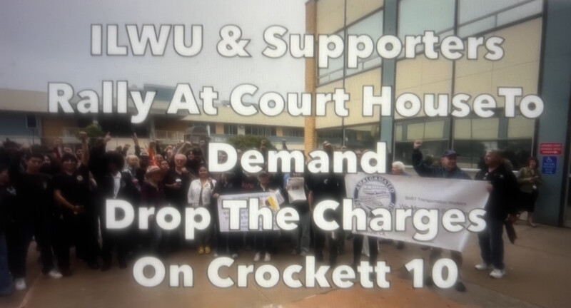 Supporters of the Crockett 10 who were arrested at the C&H Crockett picket line on July 21, 2026 rallied at the Richmond Superior Cou...