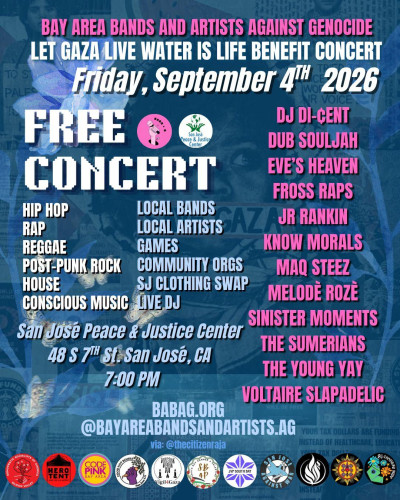 Latest flyer with artist line-up and co-sponsors.