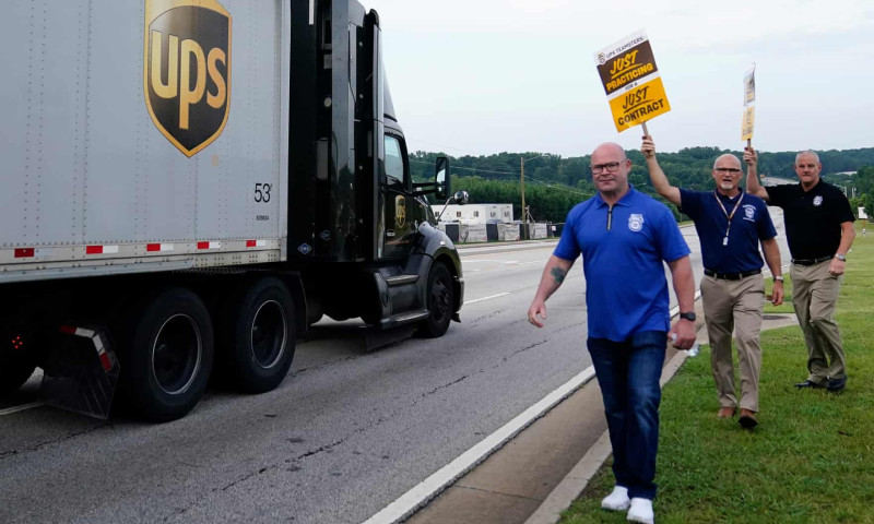 IBT President Sean O'Brien Next To UPS Truck