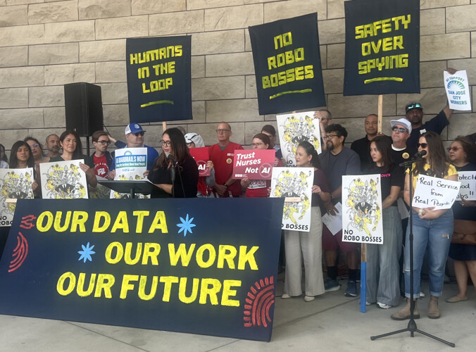 Rally Of Silicon Valley Unions & Community Protesting AI, ICE and repression
