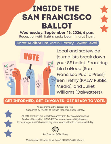 images of signs that say Vote, and text for thsi event