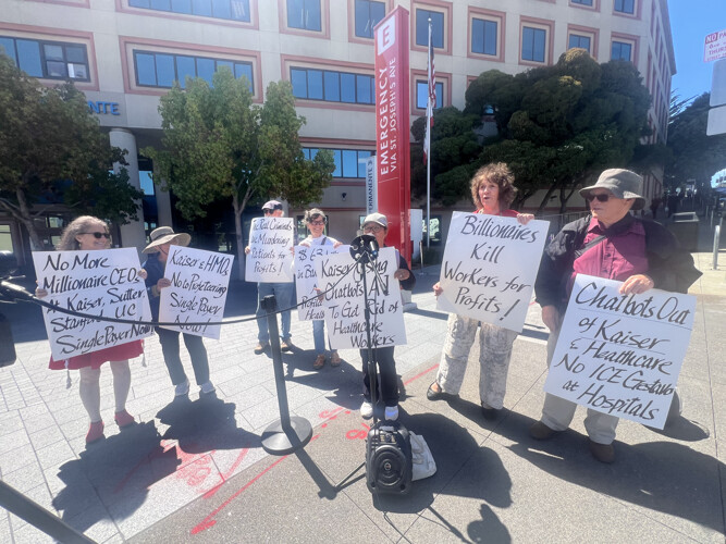 On Labor Day Weekend on September 4 2026, rally was held in front of Kaiser hospital calling for the removal of Chatbots and AI that is b...