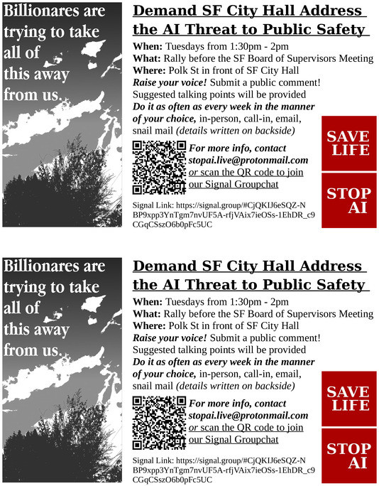 Beautful trees, clouds, sky with caption, "Billionaires are trying to take this all away from us"