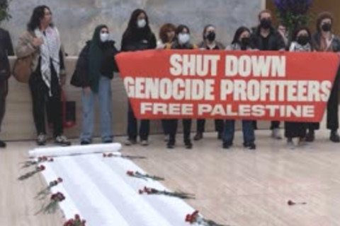 Pro-Palestine Activists Break In The Lobby Of BlackRock Headquarters In NYC