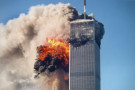 The World Trade Center under attack during 911.