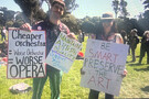 Striking AFM 6 opera musicians were forced on strike after concession demands by the management of the opera. They preformed at Robin Wil...