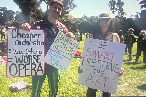 Striking AFM 6 opera musicians were forced on strike after concession demands by the management of the opera. They preformed at Robin Wil...